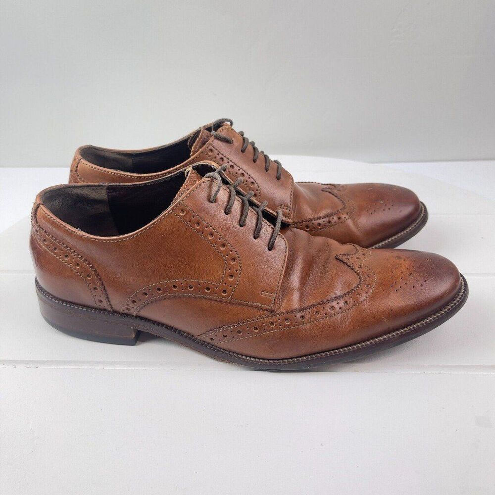 Cole Haan Mens Size 8M Gramercy Derby Wingtip Oxford Dress Shoes Brown C24116